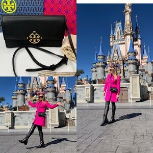 TORY BURCH Black Leather Crossbody Bag
